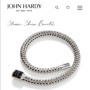 John Hardy Classic Chain Bracelet with Black Sapphires Unisex